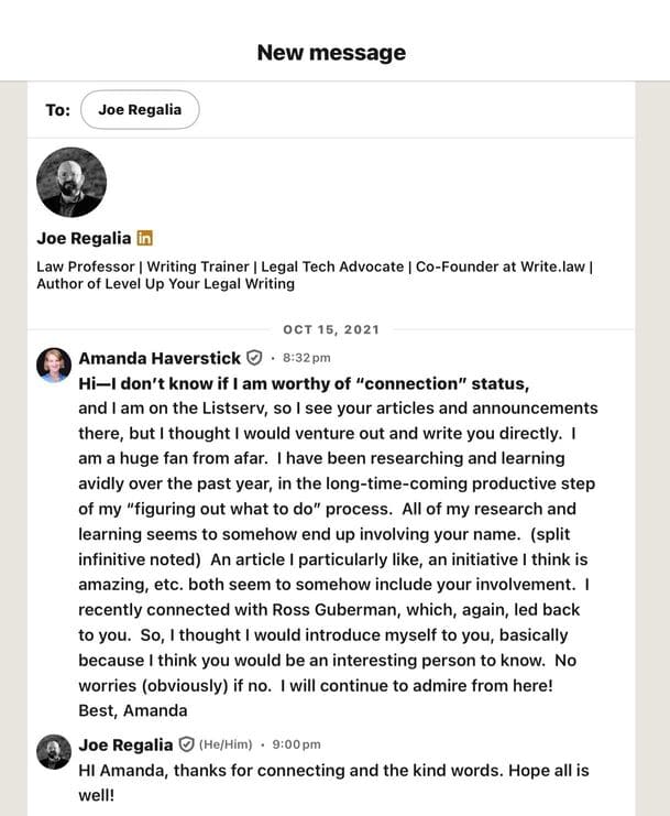 Comment from Joe Regalia