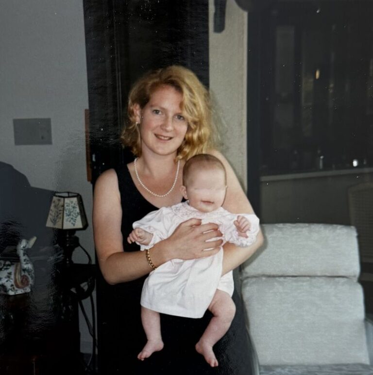 Amanda Haverstick holdig her baby daughter