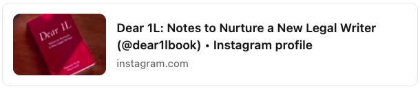 Instagram link to Dear 1L