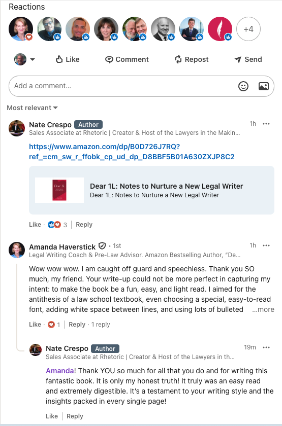 Nate Crespo LinkedIn highlight reactions